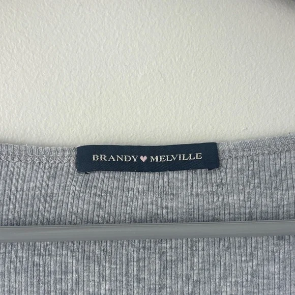 Brandy Melville Light Gray Button-Up Blouse - Picture 2 of 4